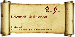Udvardi Julianna névjegykártya